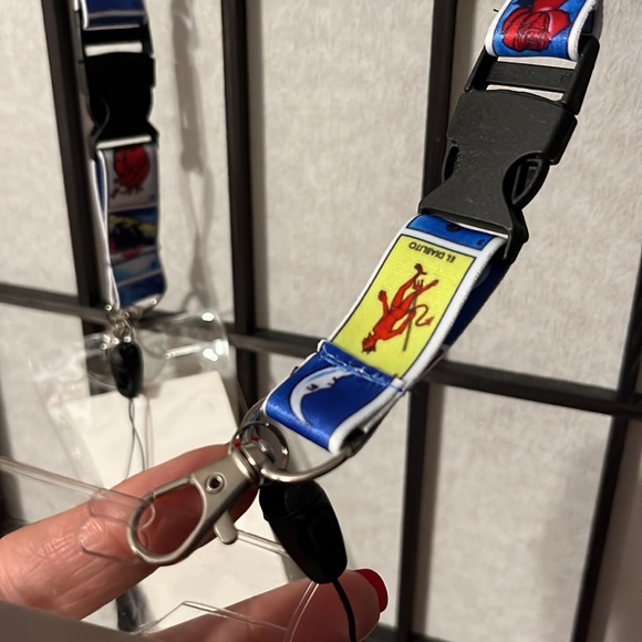 Accessories - ID Badge Lanyards- “Loteria” Mexican Bingo print, detachable